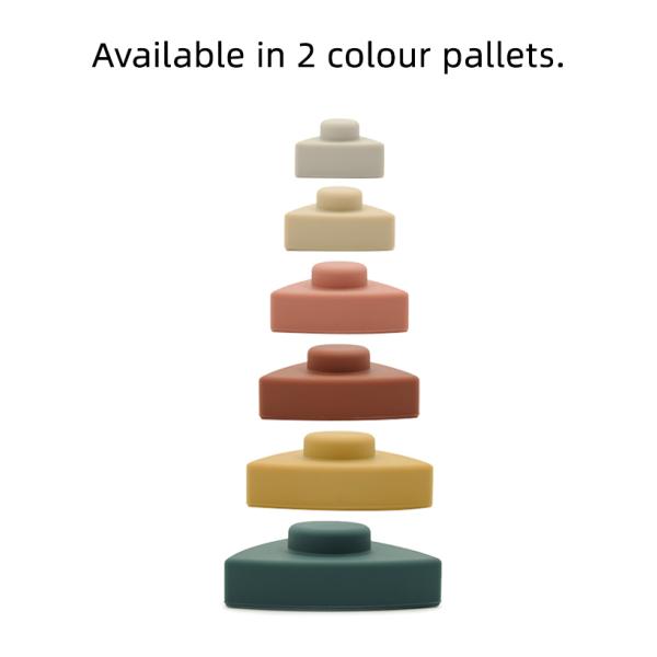 FDA Silicone Educational Baby Stacking Blocks BPA Free 100% Food Grade