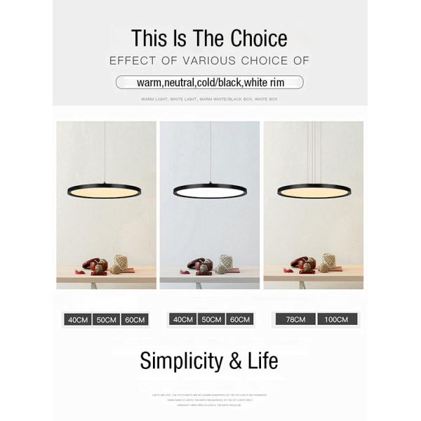 Interior Domestic LED Lighting Pendant Circular Panel 24w 30w 37w 48w 62w Dinning Room