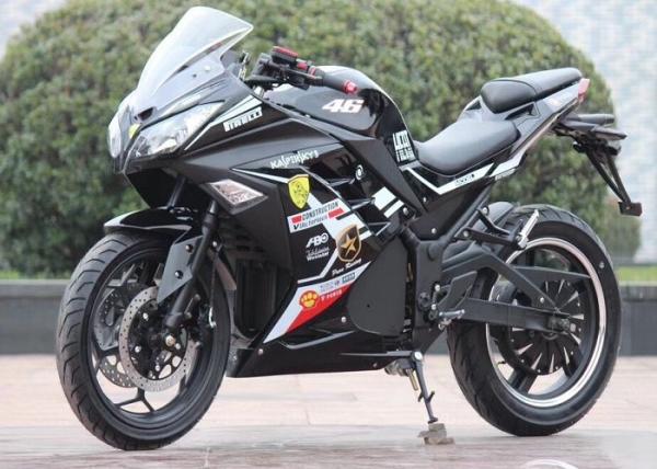 2000W Lithium Electric Sport Motorcycle , Electric Rechargeable Motorcycle