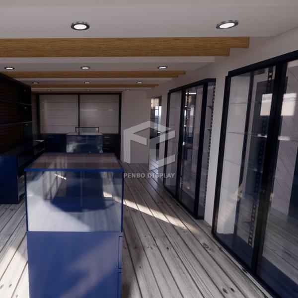 8mm Glass Cigarette Shop Display Furniture Veneered 16mm Thick MDF