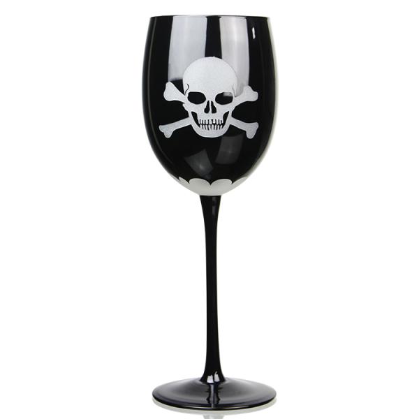 Hot selling creative glass cup with skull pattern for gift