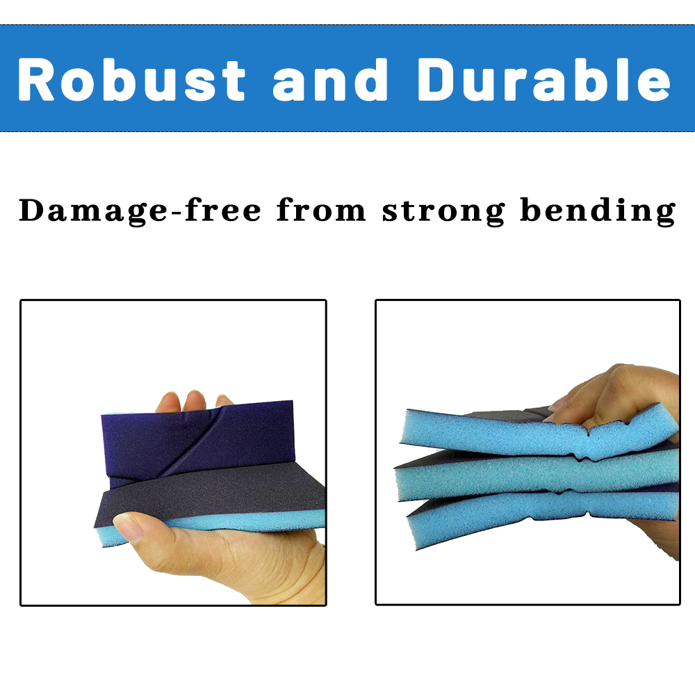 120*100*12mm Blue Double-Sided Sponge Sanding Block with High-Efficiency Sanding Performance