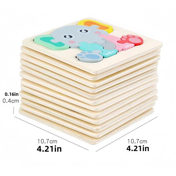 Cartoon Laser Cut 3d Wood Anime Puzzle Children Educational 3d Traffic Shape Matching Animal Puzzle Toy