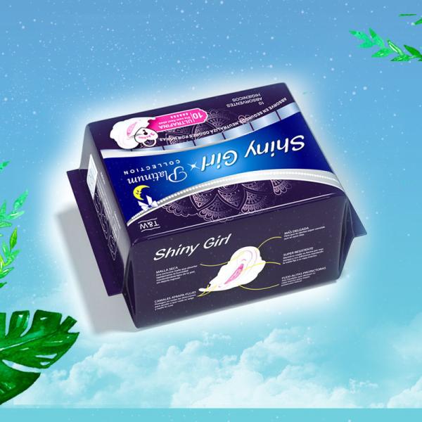 Cotton Women Sanitary Napkin Winged Disposable Period Pads 50ml / 80ml Absorption
