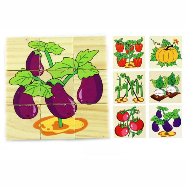 игрушек блоков плода 3.5cm блоки головоломки деревянных животные для детей