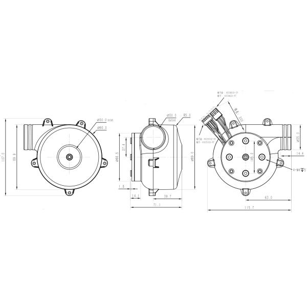 Быстрый портативный 24В центробежный вентилятор воздушный матрас вентилятор 7.5Kpa