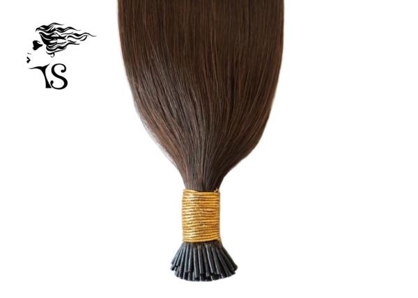 Mongolian Remy Brown Colored Human Hair Extensions I Tip 20 inch No Lice