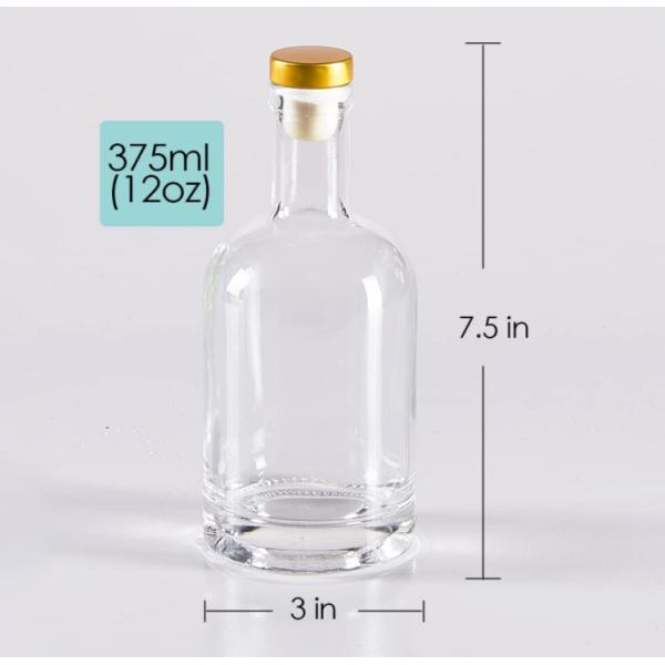 Botella de cerveza de vidrio transparente con tapa sellada con corcho y logotipo del cliente aceptable