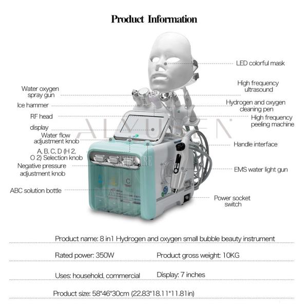 Анти- красота Skincare 8 машины шелушения Aqua Hydrafacial морщинки в 1