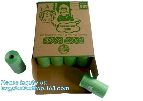LED Flashlight Dog Waste Bag Dispenser Holder with Pet Waste Bag Poop Roll Bags, BPI ASTM D6400 EN13432 Approval Customi
