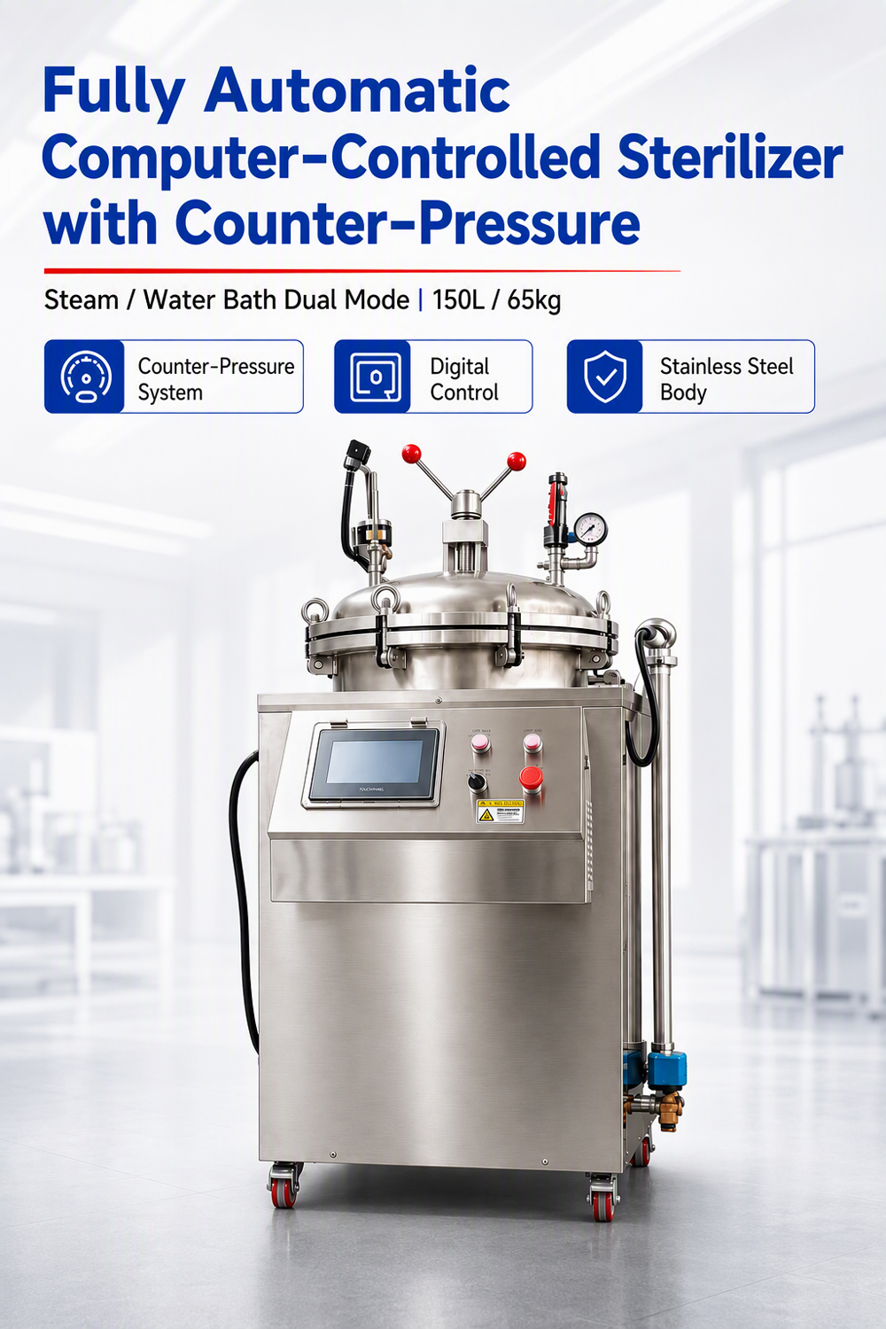 Steam Sterilizer Autoclave Retort Canning Machine For Food Processing and Preservation