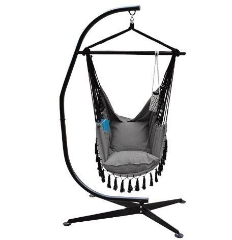 Modern Hanging Hammock Swing Chair 21.5kg Easy Assembly Metal Frame