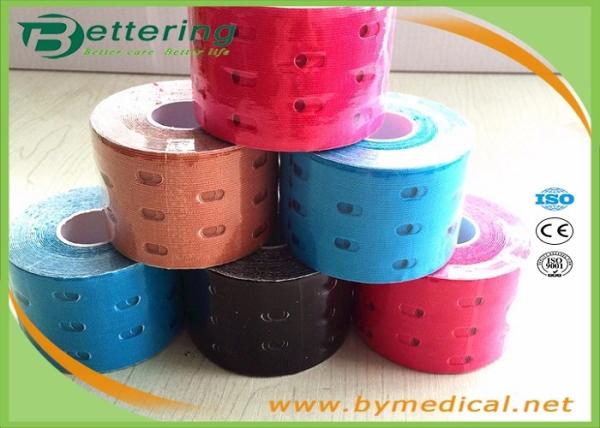 Punch Hole Kinesiology Tape Kinesio tape Roll Cotton Elastic Adhesive Muscle Sports Tape Physio Strain Injury Support