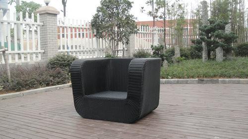 3 Seat Grey Outdoor Rattan Sofa With Power Coated Aluminum Frame