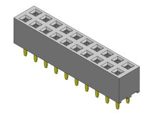 TIPO duplo fêmea do mergulho da fileira do conector 2.00mm do encabeçamento - 2