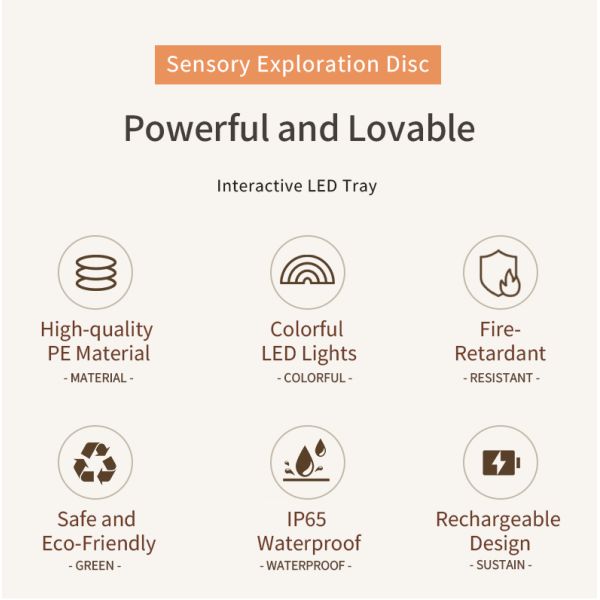 LED Square Sensory Activity Tray for Creative Play