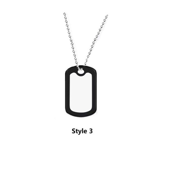 Customized Stainless Steel Blank Dog Tag Pendant Metal Sublimation Necklace For Diy photo printing