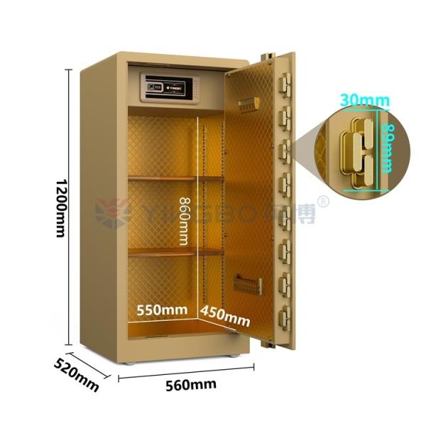 95kg Solid Steel Smart Safe Box For Home Security YB/RS-120 Gold