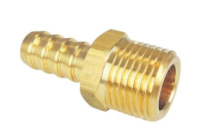 3/8 NPT Male X 3/8 Barb Brass Hose Adapter , 150 PSI WOG Brass Hose Fitting
