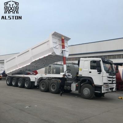 Hydraulic Cylinder 50T 4 Axle End Dump Trailers  U Type
