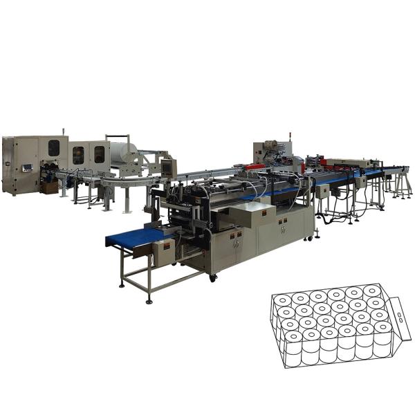 48 Rolls Bundle Small Toilet Tissue Paper Making Machine Production Line With Individual Paper Roll Packing Machine