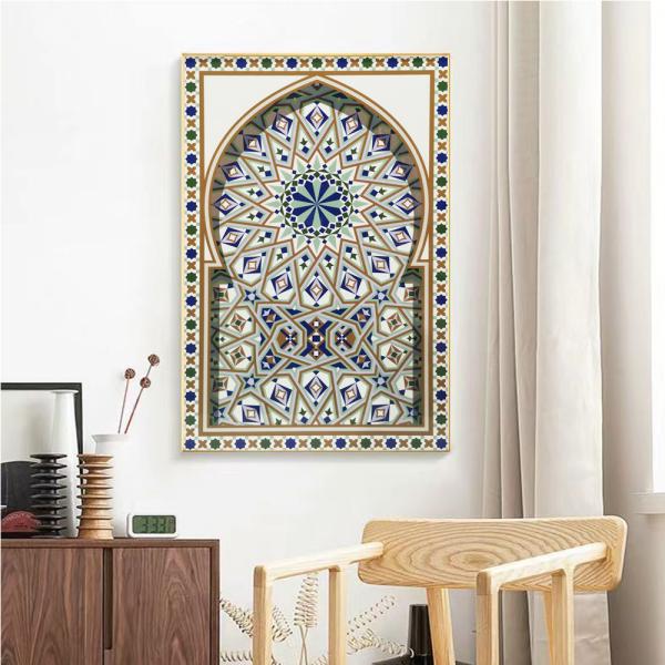Moroccan Style Vintage Taj Mahal Wall Art Canvas Wall Painting For Home Office Decor