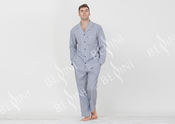 Trendy Breathable Mens Winter Sleepwear , Mens Extra Warm Pyjamas Anti Shrink