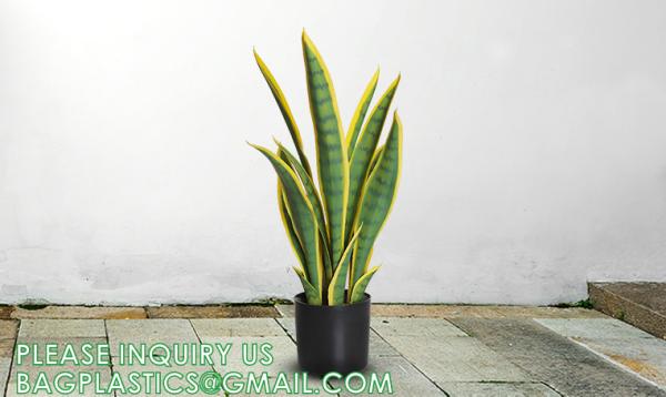 Artificial Snake Plant 26 inches Fake Sansevieria Artificial Potted Plants for Indoor and Outdoor, Home, Office