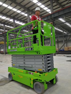 Elevated Electric Scissor Lift Safety Platform With Green Color OEM Allowed