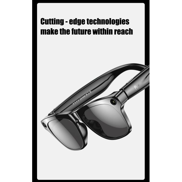 AI Smart Glasses with Camera, 1080P Video Recording Glasses, 8MP Camera Glasses, Real Time Translation, ChatGPT AI Voice Assistant, Open-Ear Audio,Sunglasses  Color-Changing Clear and Green Lense