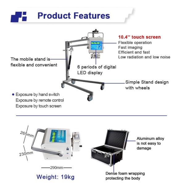 Мобильный портативный экран рентгенографии оборудования цифров кс Рэй диагноз 100мА ЛКД