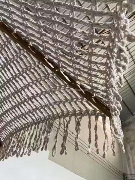 9 ft Resort Beach Macrame Crochet Umbrella Parasol Tassels Woven Canopy Umbrella Macrame Fringe Umbrella