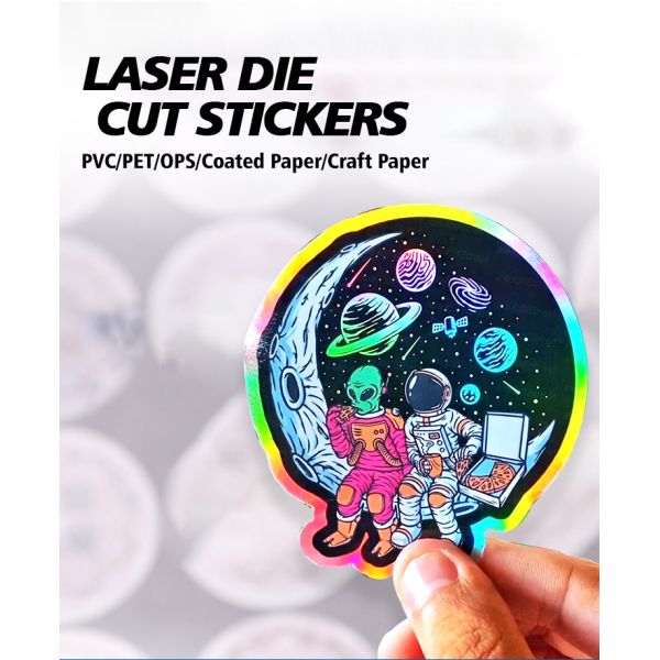 Round Holographic Laser Sticker Rainbow Color Custom