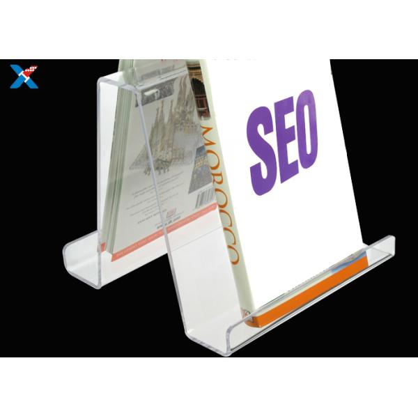 Modern Clear Acrylic Desk Organizer / Double Sided Standing Magazine Holder