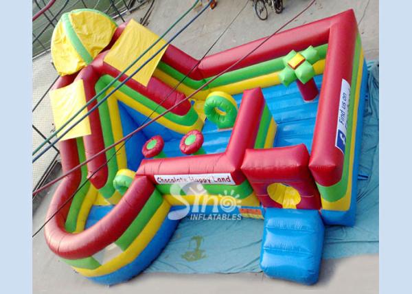 Commercial grade kids mega bounce inflatable obstacle course made of 610g/m2 pvc tarpaulin