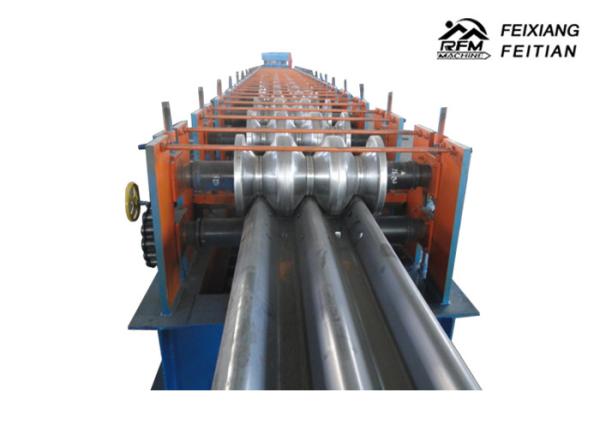 Crash Barrier Roll Forming Machine , Metal Roofing Roll Former With Auto Stacker