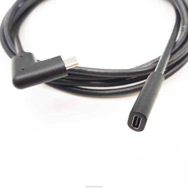 Ângulo esquerdo direito personalizado Ângulo C macho para USB C cabo feminino Tipo C cabo cabo de carregamento rápido