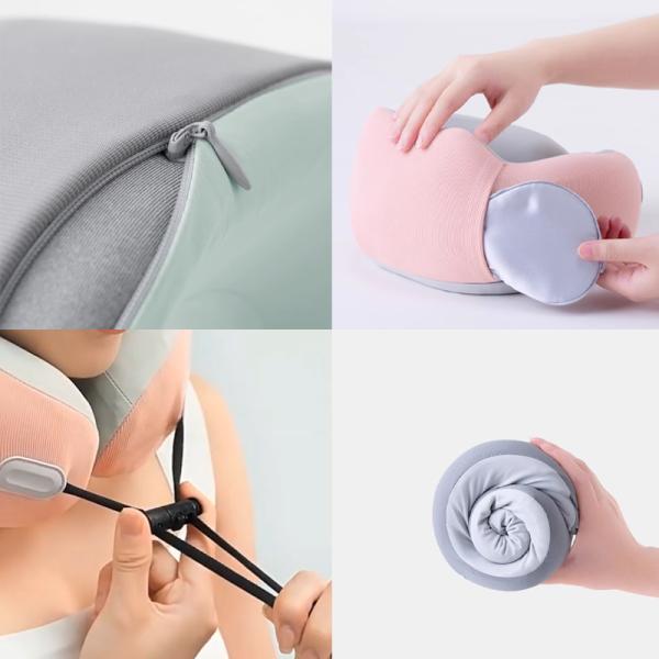 Soft Adjustable Anti-Static Memory Foam Airplane Neck Pillow for Head Support on Travel