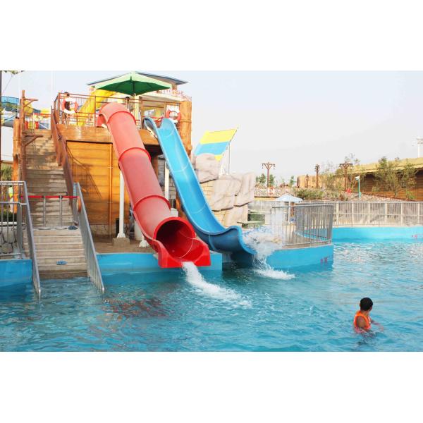 SGS Approval Huge Theme Park Adult Water Slides In Water Parks , Blue
