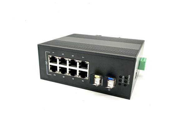 Gigabit Managed Industrial Ethernet Switch , Industrial PoE Switch 8 Port