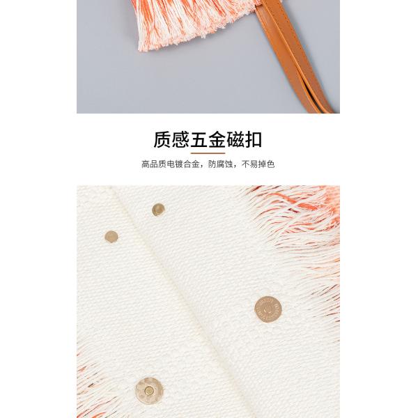 EMBROIDERED TOTE TASSEL DESIGN CANVAS BAG BRAIDED ALPHABET CANVAS UNDERARM NEW SHOULDER SUMMER HIGH CAPACITY WOMEN'S BAG