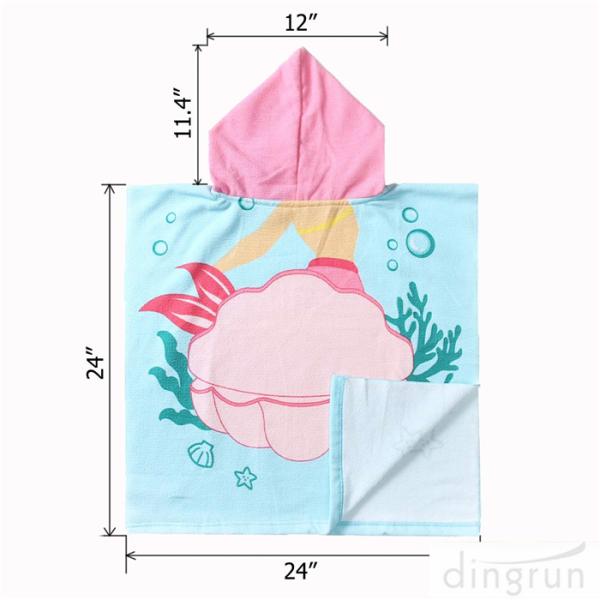Soft Microfiber Beach Towel for Kids Poncho Beach Towel Kids Hooded Towel