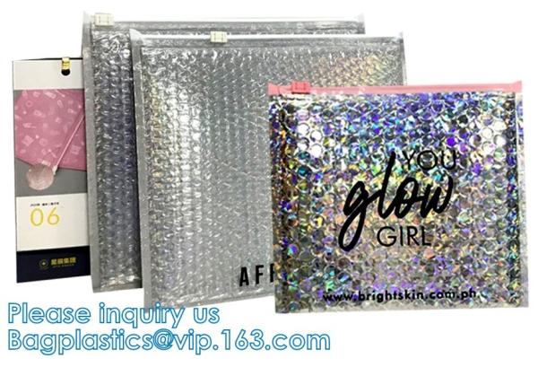 Re-close Lipstick Mascara Travel Packaging, Bubble Padded Zipper Bag, Cushioned Postal Bags With Zipper