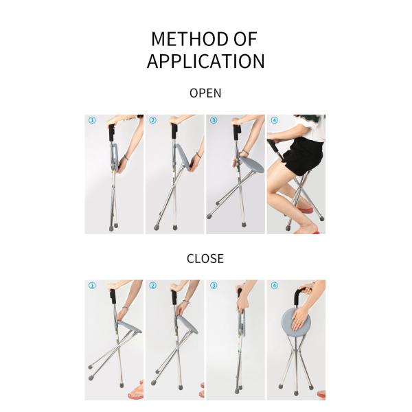 Wholesale Folding Walking Sticks With Seat For Elderly Cane With Chair