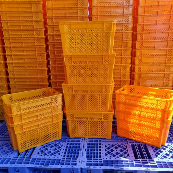 ネスタブル・キャスト・メッシュ・フレーム 果物・野菜の保管 積み重ねられる容器 プラスチックバスケット