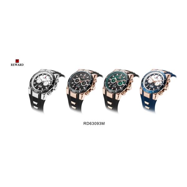 Silicone Band Mens Stainless Steel Watches Fake Chronograph With Big Face