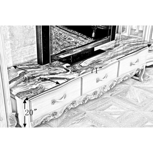 Antique Marble Top TV Stand Classic wooden cupboard designs modern living room cabinet