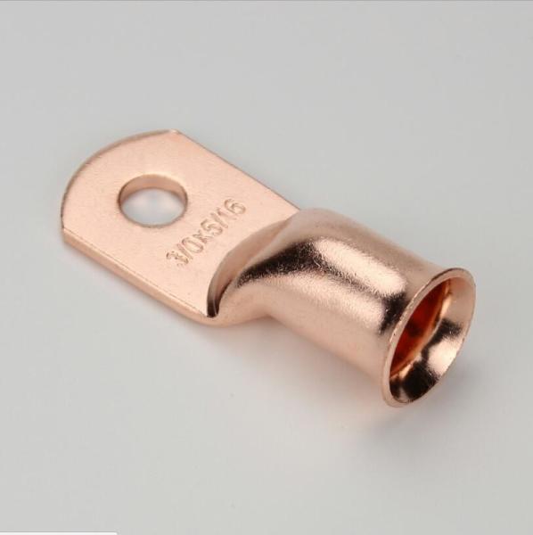 600v to 35 KV AWG Battery Tubular Cable Lug with Bell-end / Purple Copper Ring Terminal Lug