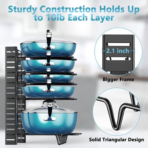 Functional Foldable Iron Rack for Kitchen Cutting Board Storage No-Punch Installation