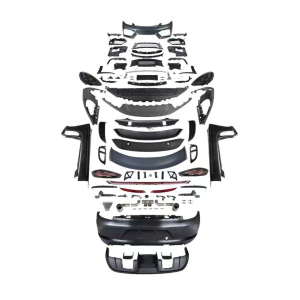 Black Porsche 981 Body Kit Upgrade 718 GT4 Front Bumper PP Body Kit